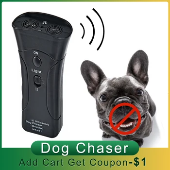 

Ultrasonic Dog Chaser Stops Aggressive Animal Ultrasonic Anti Barking Dogs Training Repeller Control Trainer Device