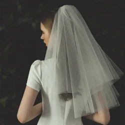2021Bridal veil Shiny Gold Powder 2 layer veil Super Sparkle Wedding Accessories with Comb