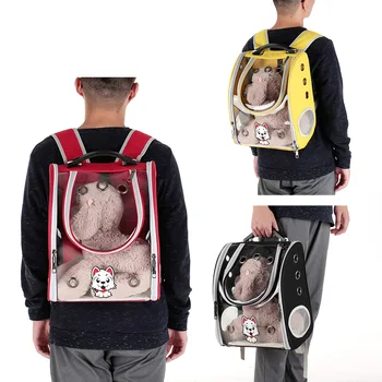 

Pet Carrier Backpack Dog Carrier Foldable Zipper Assembled Soft Shell Breathable Mesh Design Pet Backpack Carrying Cages