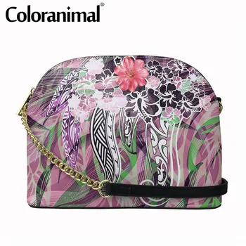 

Women Casual Crossbody Bag African Ethnic Design Hawaiian Polynesian Hibiscus Printed Shoulder Bag for Ladies Leather Bosla 2020