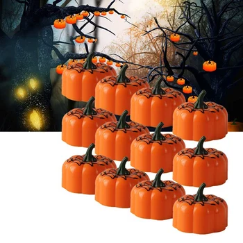 

Orange Pumpkin 3D Pumpkin Flameless Candle Light Battery Operated LED Tea Lights for Halloween Christmas Festival Wedding Theme