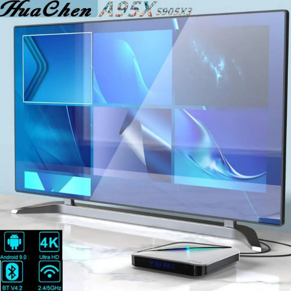 A95X F3 Android 9 0 RGB luz TV caja Amlogic S905X3 8k de Netflix servidor Plex media телеприставка|ТВ-приставки и