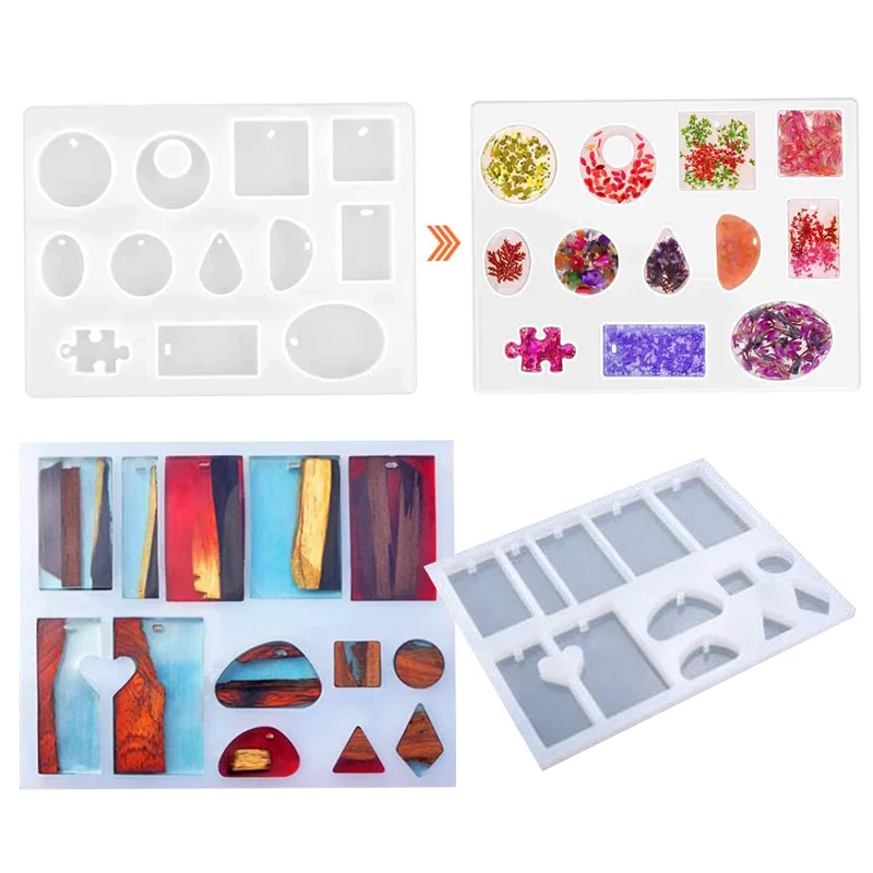 

DIY Jewelry Casting Resin Craft 1pcs Silicone Mold Handmade Earrings Key Chain Pendant UV Epoxy Mold for Jewelry Making Tools