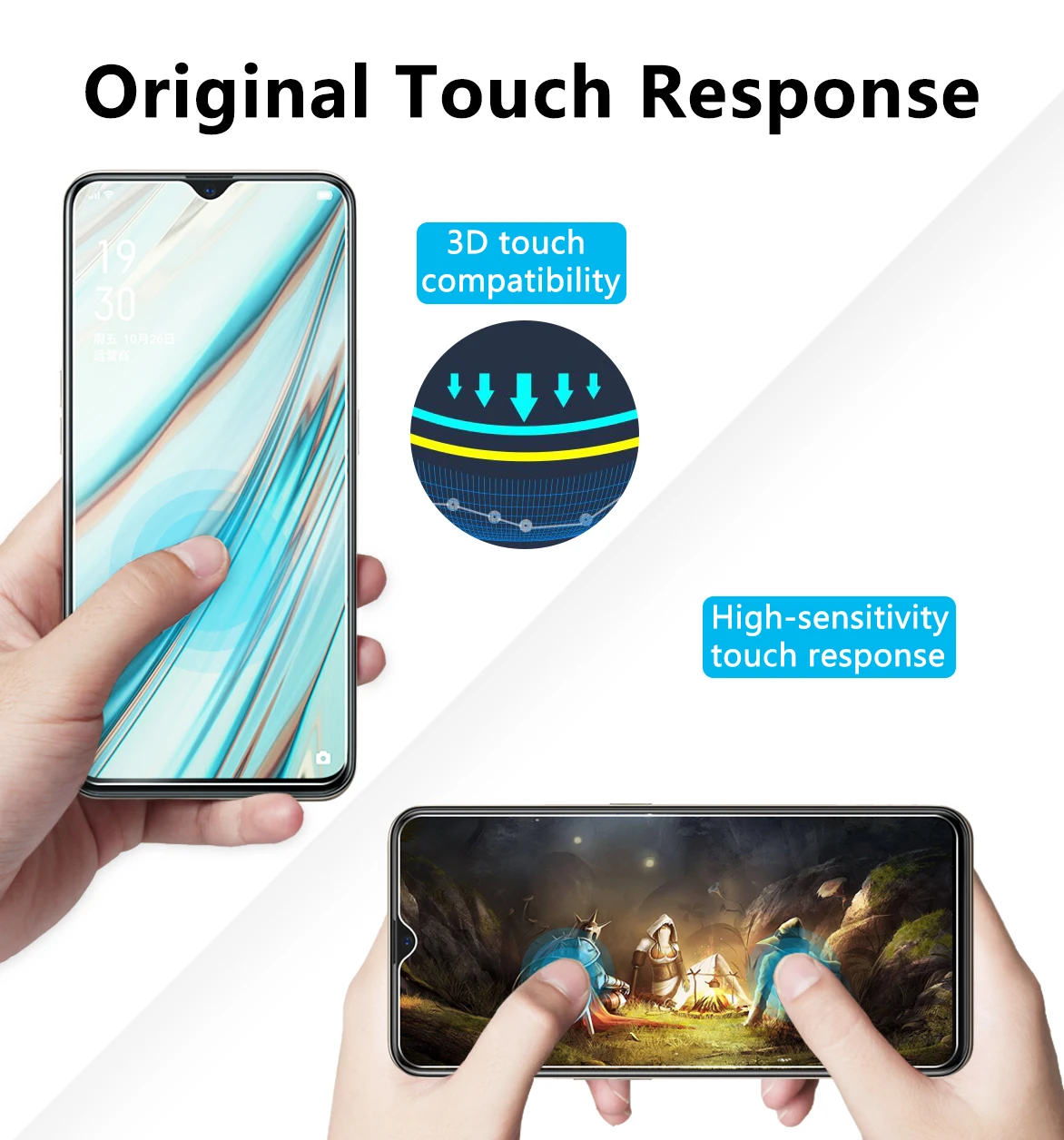 Закаленное стекло для Oppo A9 2020 Защитное экрана 2.5D 9H Премиум защитная