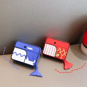 

Cute Whale Carp Silicone Case Protective Cover for Airpods Pro Bluetooth Headset