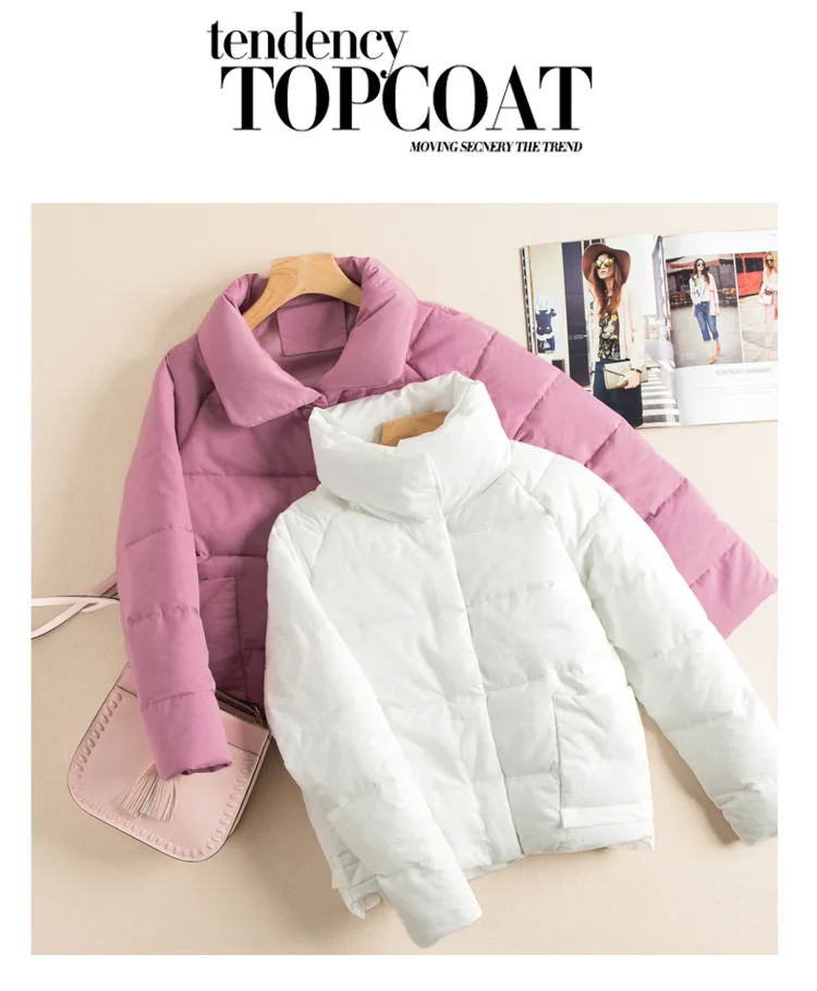Модный пуховик с капюшоном, хлопковая стеганая одежда, Женская короткая одежда, зима, стиль, элегантное универсальное пальто, куртка с воротником-стойкой