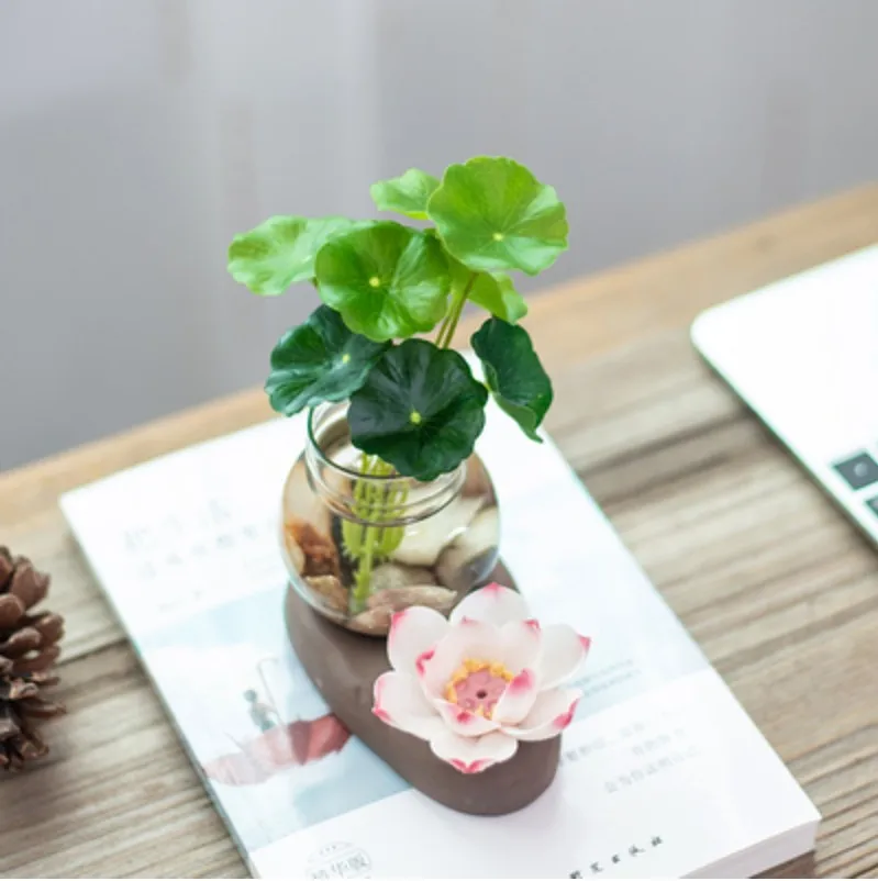 Creative Glass Vase Ceramic Flower Hydroponic Container Home Decoration Small Flower Home Decoration Tea Table - Цвет: Pink