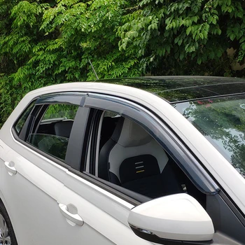 

For VW Volkswagen Polo Hatchback 2018 2019 2020 Car Accessories Plastic Window Visor Wind Deflector Sun Rain Guard 4pcs