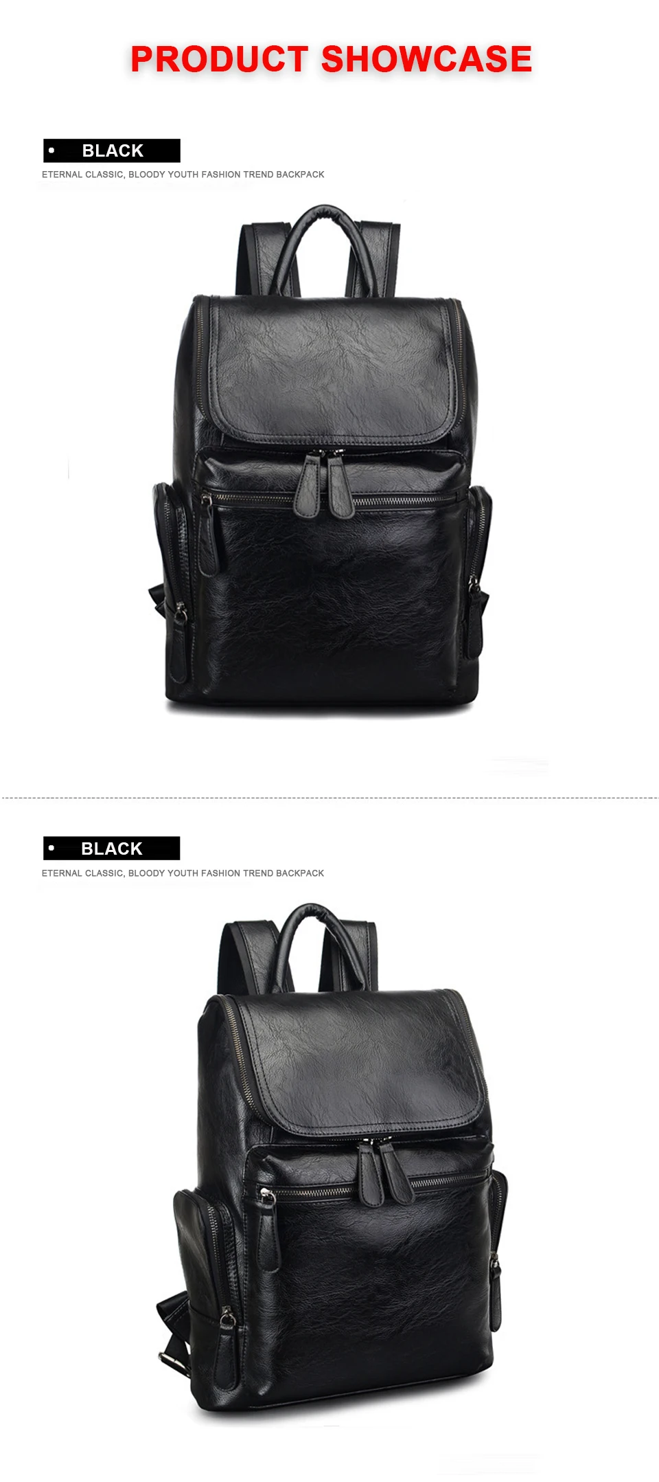 Рюкзак для ноутбука из искусственной кожи 15,6, рюкзак для ноутбука, мужской рюкзак Mochilas, черные кожаные рюкзаки, мужские сумки, рюкзак для путешествий, школьный рюкзак