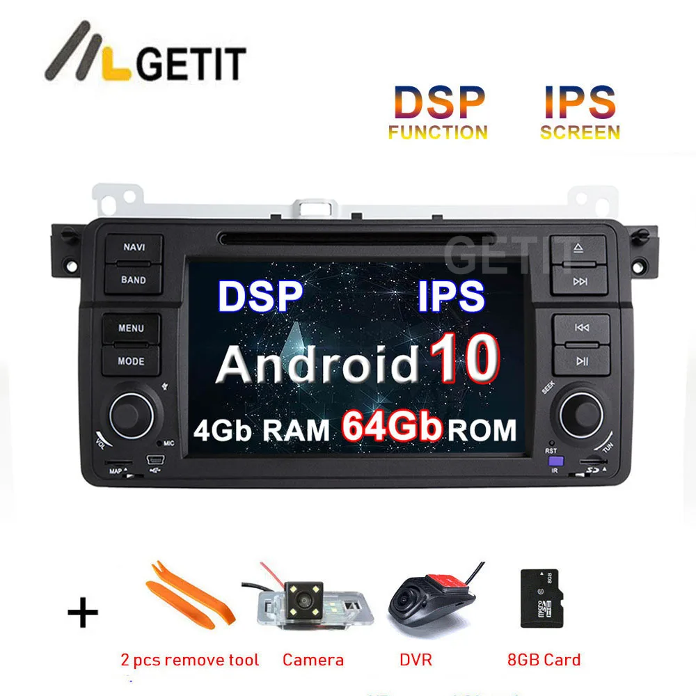 DSP Android 10 автомобильный DVD Радио мультимедийный плеер для BMW E46 M3 с WiFi BT GPS навигация