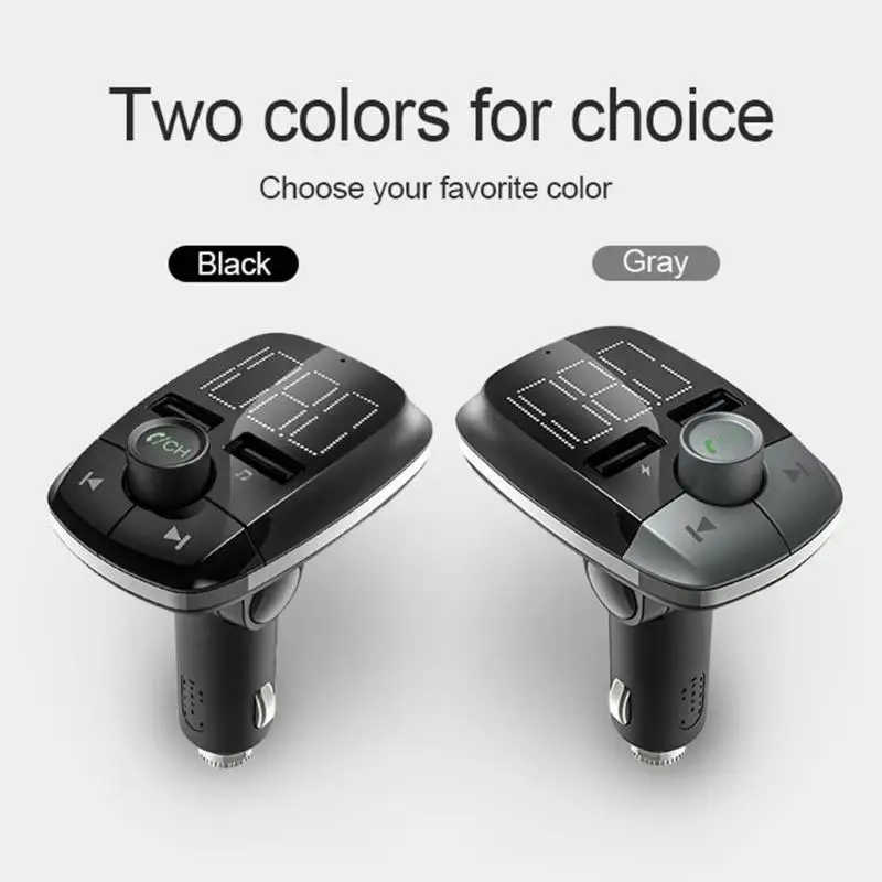 T50 Dual USB Bluetooth 2.4A автомобильное зарядное устройство для устройства Handsfree MP3-плеер fm-передатчик Поддержка TF карты памяти или U диск для воспроизведения музыки