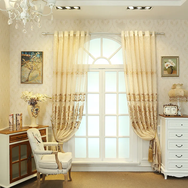 

European Bird's Nest Embroidery In Fog Curtains for Living Dining Room Bedroom.