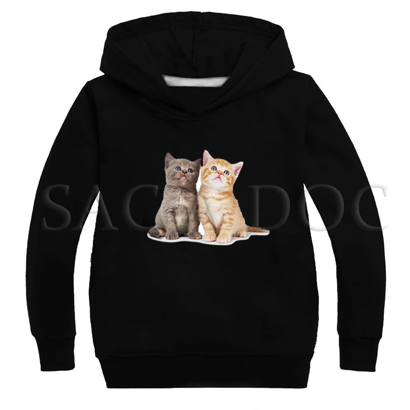 Hoodies 10 Детская одежда с изображением кота; толстовка с капюшоном для девочек; толстовки с капюшоном для мальчиков; горячая распродажа; Осенняя теплая мягкая модная одежда с принтом - Цвет: Hoodies 10