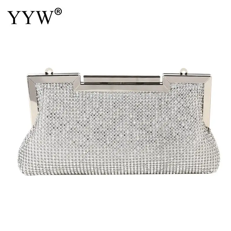 

Women Evening Clutch Bag Rhinestone Wedding Purse Party Handbag Ladies Clutches Dumplings Shape Glitter Diamond Chains Bag
