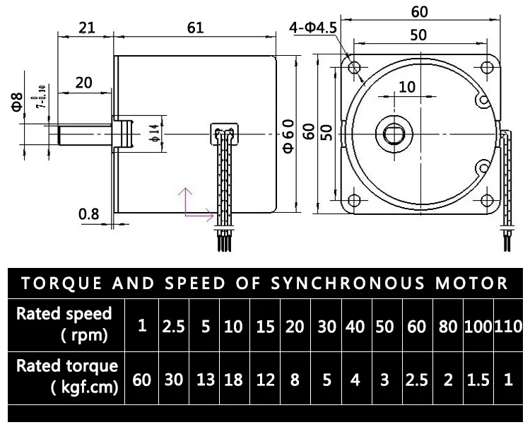 14 Вт 60KTYZ постоянный магнитный синхронизатор двигатель эксцентриковый вал 7 мм 220VAC 2,5 об/мин 5 об/мин 10 об/мин 15 об/мин 20 об/мин 30 об/мин 50 об/мин 60 об/мин 80R