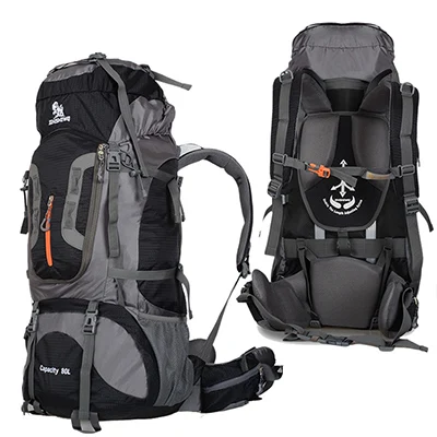 80L военный тактический рюкзак, уличный рюкзак для альпинизма, походные рюкзаки, спортивная сумка для альпинизма, мужская сумка Mochila Militar - Цвет: black