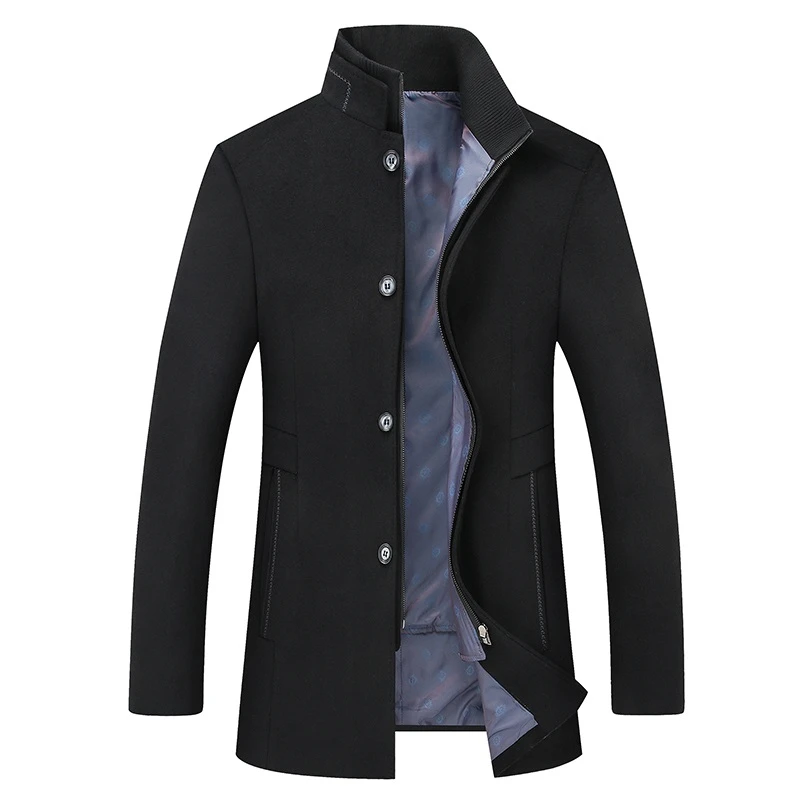

2020 new arrival winter high quality wool thicked trench coat men,men's gray wool jackets ,plus-size M-6XL