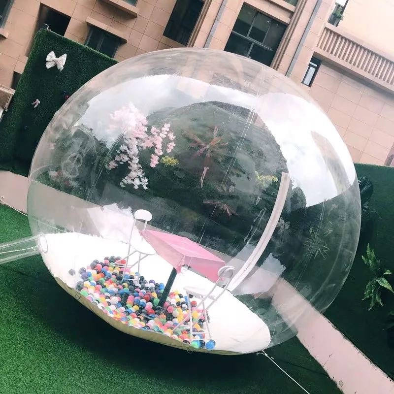 Надувная палатка Igloo прозрачный купол 360 ° с воздуходувкой демонстрация