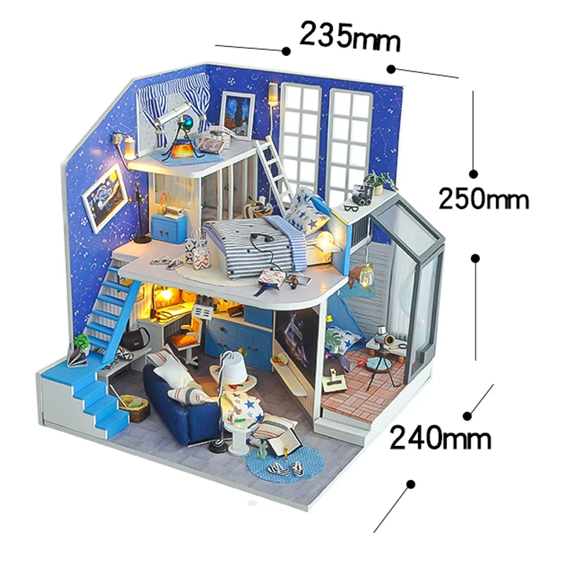 DIY Кукольный дом мебель миниатюрный деревянный 3D кукольные домики Miniaturas кукольный домик игрушки для детей подарки на день рождения