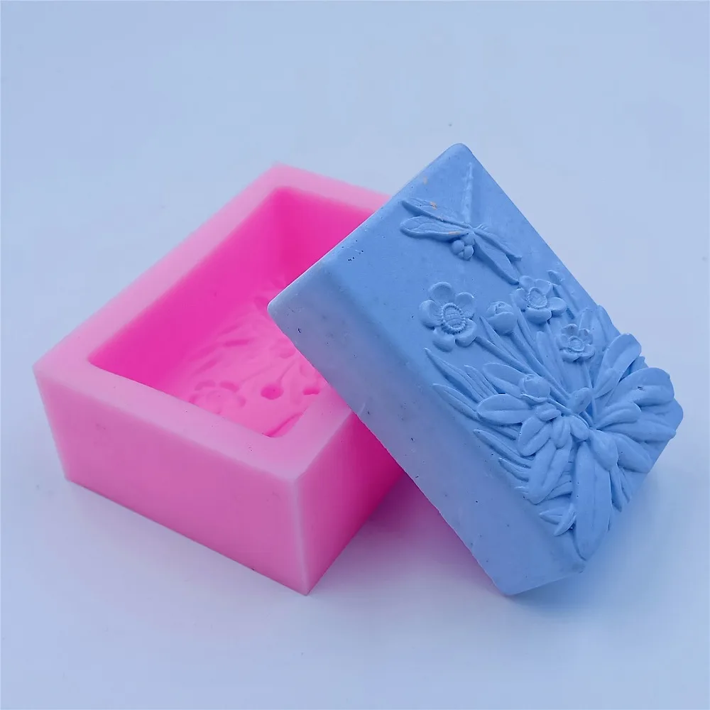 Стрекоза дизайн мыльной формы Прямоугольник DIY силиконовые формы в виде цветка для натурального мыла
