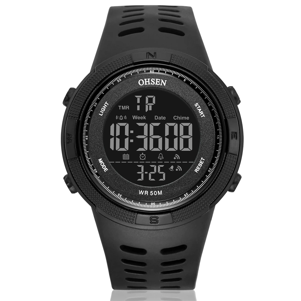 Tanio Cyfrowy zegarek męski Outdoor Sport wodoodporny czarny wojskowy zegarki