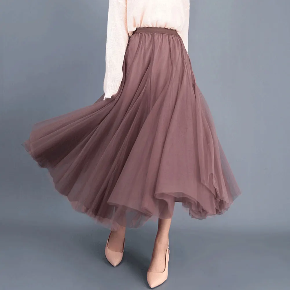 New Hot Women High Waist Lace Mesh Tulle Floral Long Skirt Lady Princess Style Skirts Ladies Layered Maxi Summer Clothes New Hot Women High Waist Lace Mesh Tulle Floral Long Skirt Lady Princess Style Skirts Ladies Layered Maxi Summer Clothes