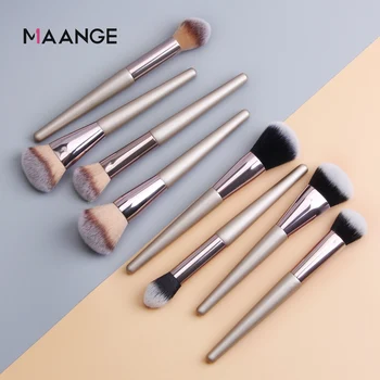 

MAANGE 4 Pcs Big Makeup Brushes Set Professional Foundation Brush Makeup Powder Blending Blush Brush Cosmetics Tools Wood Handle
