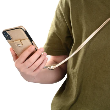 

Fashion Long Strap Leather Case For iPhone XS Max XR XS X 7 8 6 6S Plus Lanyard Wallet Case For iPhone 11 Pro Max 11 Pro 11 Bag