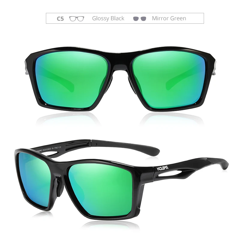 KDEAM ударопрочный TR90 мужские солнцезащитные очки поляризованные линзы Танк петли ультра светильник солнцезащитные очки изгиб свободно KD626 - Цвет линз: C5