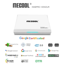 Mecool KM9 Pro Honour Android tv Box Amlogic S905X2 Android 9,0 4G 32G 4K HDR хромированный литой голосовой контроль смарт-приставка