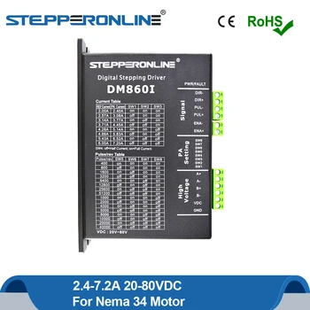 

Digital Stepper Driver 2.4-7.2A 20-80VDC Stepper Motor Driver Controller for CNC Nema 34 Stepper Motor DM860I