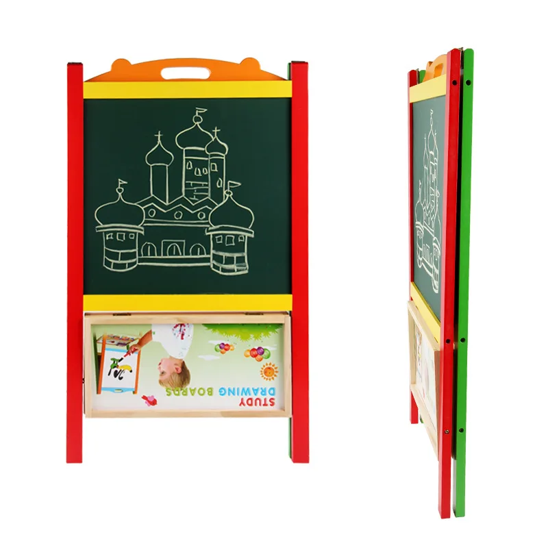 Double-sided Magnetic Drawing Board Multifunctional Wooden Small Blackboard Solid Wood Frame Folding Portable Drawing Board Double-sided Magnetic Drawing Board Multifunctional Wooden Small Blackboard Solid Wood Frame Folding Portable Drawing Board