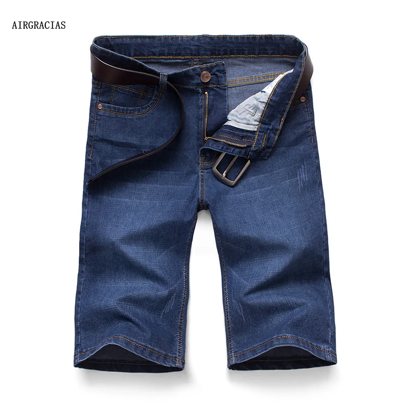 Airgracias Mens Short Jeans Brand Clothing Bermuda Cotton Shorts Elasticity Denim Shorts Male