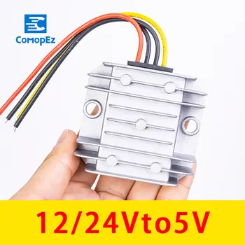 

12 V 24 V DC Converters to 5V 5A 10A Car Power Supply Voltage Regulator Step-Down Module Waterproof 12V 24V Converter
