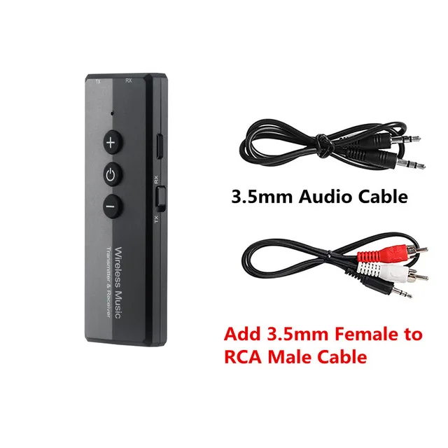 Add RCA Cable Opansten Bluetooth приемник передатчик 3 в 1 Bluetooth 5,0 4,2 адаптер аудио AUX 3,5 мм разъем для ТВ ПК стерео беспроводной рецептор - Цвет: Add RCA Cable
