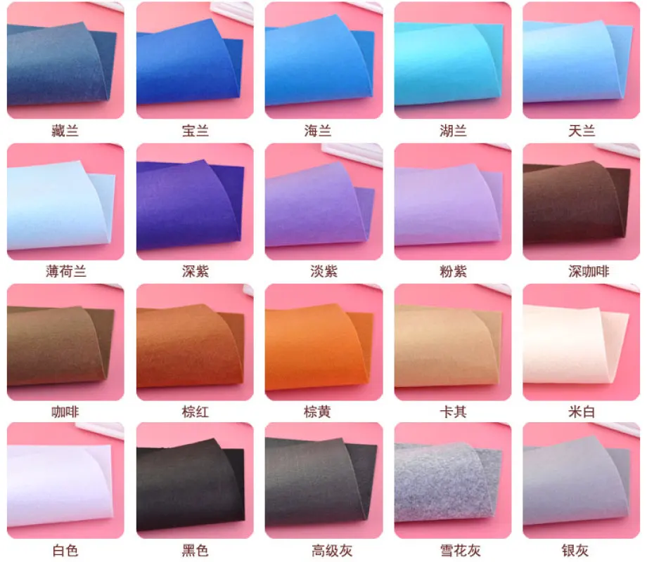 1mm Handmade Non Woven Felt Fabric Flowers DIY Craft Colorful Toy Dolls Sewing Material Needle Punch Home Decoration felt fabric sheet