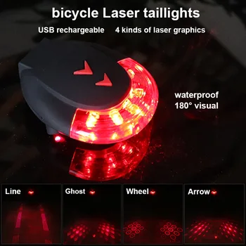 

WasaFire USB Rechargeable Laser Bike Light LED Bicycle Rear Light Night Safety Cycling Warning Taillight Waterproof Back Lamp
