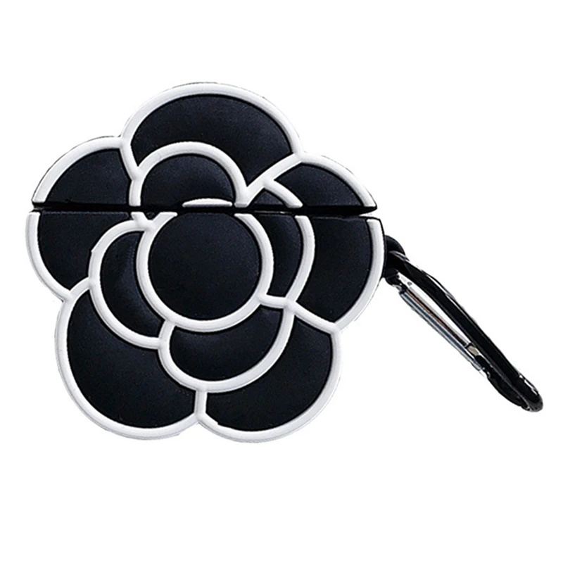 

3D Classic Luxury Camellia Flower Women's Shockproof Headphone Cases For Apple Airpods 1 2 Silicone Earphone Protection Cover