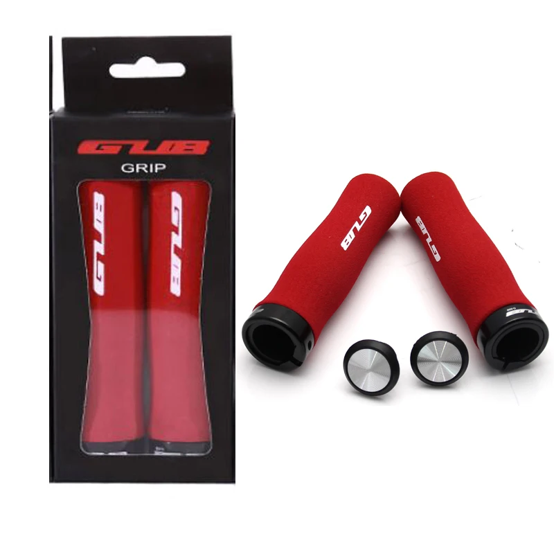 GUB red-black 1 пара велосипедных рулей MTB с эргономичным закрытием Нескользящая ручка из пены уникальный дизайн Запчасти для велосипеда - Цвет: GUB red-black