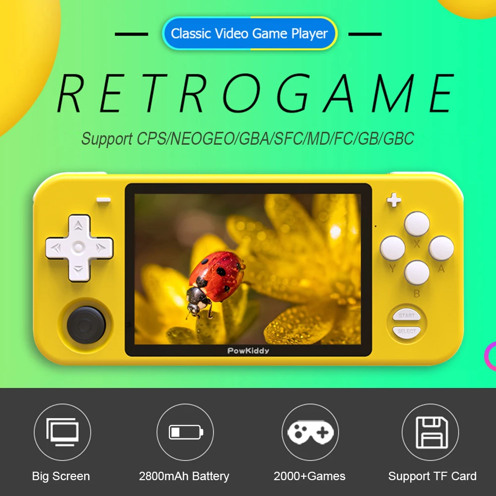 POWKIDDY RGB10 3.5 Inch IPS Retro Video Games Console Open Source System Quad-Core 32GB Handheld Mini Game Player Accessories