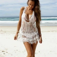 Сексуальное женское пляжное платье, купальный костюм, накидка, летнее бикини, женский костюм, кружевное вязаное крючком пляжное белое платье