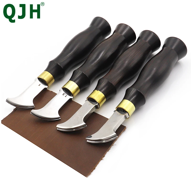 Adjustable Stainless Steel Creaser Press Sideline Edge Ebony Handle Leather Craf