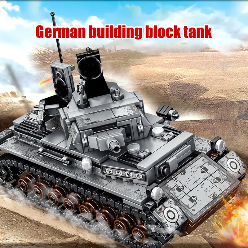 Немецкая армия Танк Строительные блоки Набор WW2 военный Тигр панцирный
