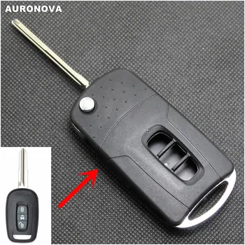 

AURONOVA New Modified Key Shell for Chevrolet Captiva Flip Folding Key 3 Buttons Remote Car Key Fob Case