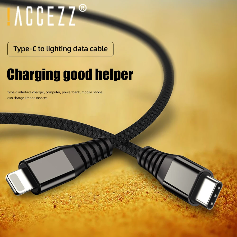 

!ACCEZZ PD USB C To Lightning Fast Charge Cable For iPhone 11 Pro MAX XS XR For iPad Mini Ipod PD Phone Charging Data Sync Wird