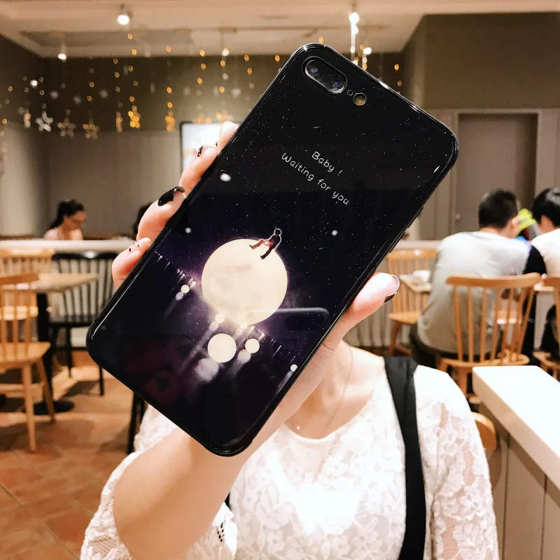 Чехол в виде светящегося стекла для iphone 11 pro Max 7 8 6s Plus Xs чехол для Max XR Cover