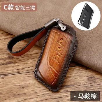 

Handmade Leather Car Key Case Cover for Lexus 2018 ES300h ES350 ES200 ES260 LS350 LS500h Fob Key Car-Styling