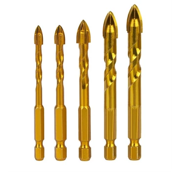

GTBL Drill Bit Set For Tile,Concrete,Brick,Glass,Plastic And Wood,5 Pcs(5Mm.6Mm.8Mm.10Mm.12Mm)Tile Drill Bit Tungsten Carbide Ti