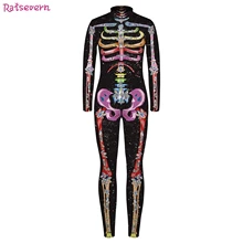 Raisvern/Детские комбинезоны на Хэллоуин с объемным принтом скелета и высоким воротником; комбинезоны унисекс; комбинезон для мальчиков и девочек; коллекция года; сезон осень
