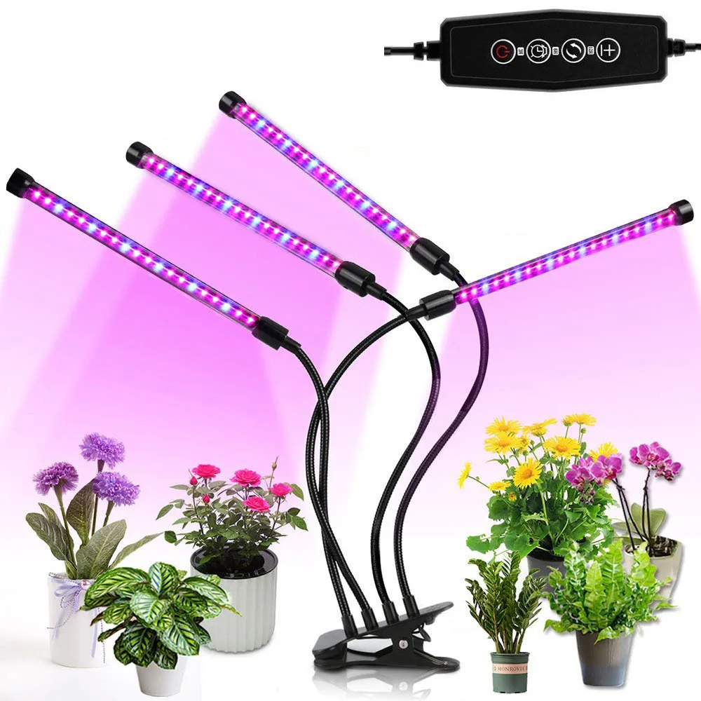 Dual head Full spectrum Led Plant Grow light bulbs flower Greenhouse desk clip 